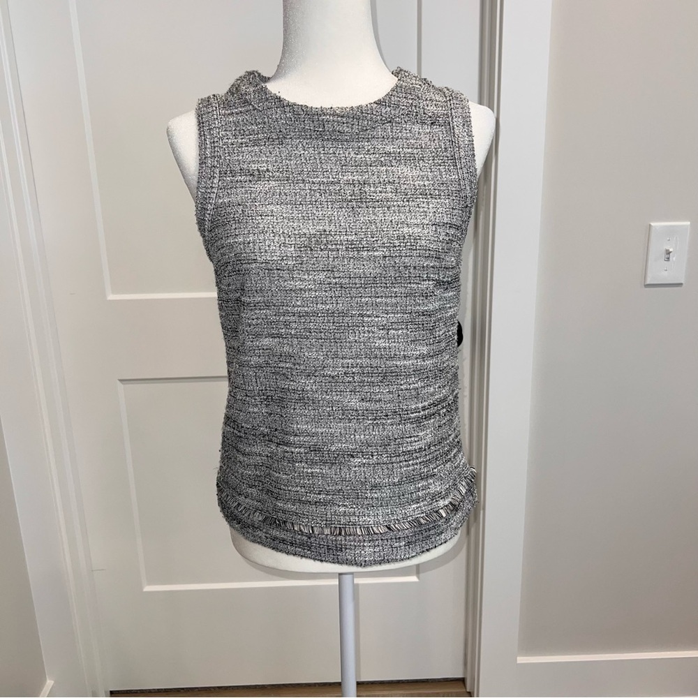 Banana Republic Black and White Textured Tank Top